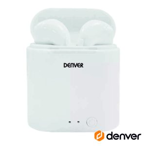 Auriculares Bluetooth V5.0 C/ Mic E Dock Carregamento DENVER - (TWE-36WHITEMK3)