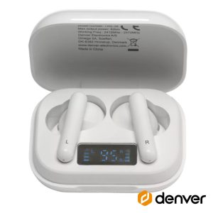 Auriculares Bluetooth 5.0 C/ Mic Dock Carregamento DENVER - (TWE-38)