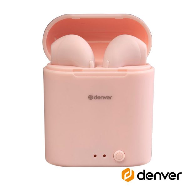 Auriculares Bluetooth 5.0 C/ Mic Dock Carregamento DENVER - (TWE-46ROSE)