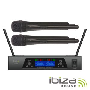 Central Microfone S/ Fios 2 Canais Uhf 863.9/864.9mhz IBIZA - (UHF20)