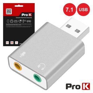 Adaptador Placa Som USB 7.1 C/ 2 Fichas Jack PROK - (USBAUD71C)