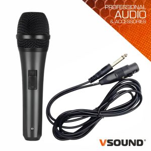 MICROFONE VOZ PROFISSIONAL DINÂMICO UNIDIREC. PRETO VSOUND - (VDM04)