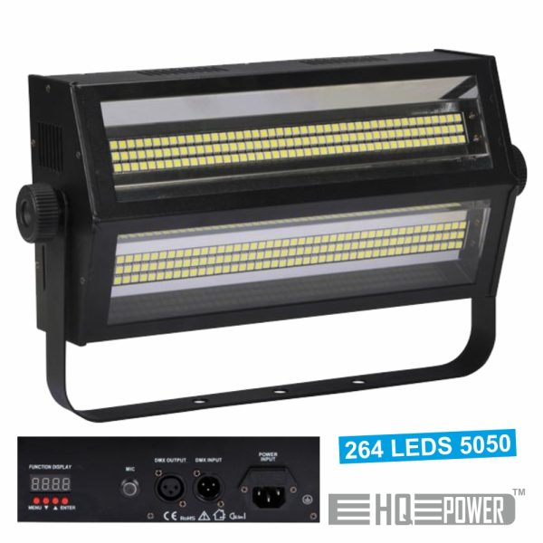 Estroboscópio C/ 264 LEDS 5050 120W DMX HQ POWER - (VDPL2000STN)