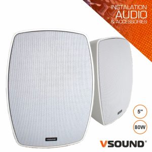 Conjunto 2 Colunas Passivas 5" 80W 100V IPX5 VSOUND - (VSOP5WH)