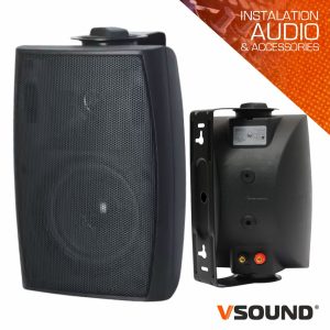 Conjunto 2 Colunas 2 Vias 8 Ohm 100v 40W 4" Pretas VSOUND - (VSPS4B)