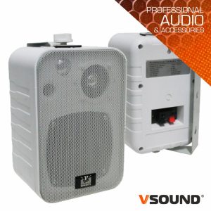 Conjunto De 2 Colunas Abs 4" 10W Brancas VSOUND - (VSS410B)