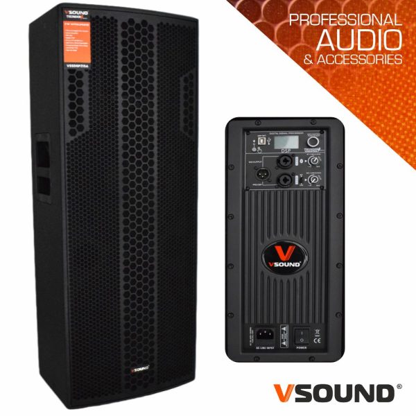 Coluna Amplificada 2x15" DSP/USB/Bluetooth 1600W VSOUND - (VSSDSP215A)