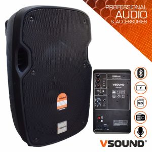 Coluna Amplificada 12" USB/BT/SD/BAT MIC s/Fios VSOUND - (VSSE12PM)