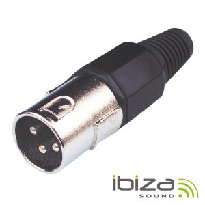 Ficha XLR 3p Macho Niquelado IBIZA - (XLR-M)