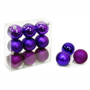 Conjunto 9 Bolas Roxas - (XMAS201)