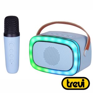 Coluna Bluetooth Portátil C/ Micros AUX/USB/SD/BT TREVI - (XR8A01-BL)