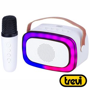 Coluna Bluetooth Portátil C/ Micros AUX/USB/SD/BT TREVI - (XR8A01-WH)