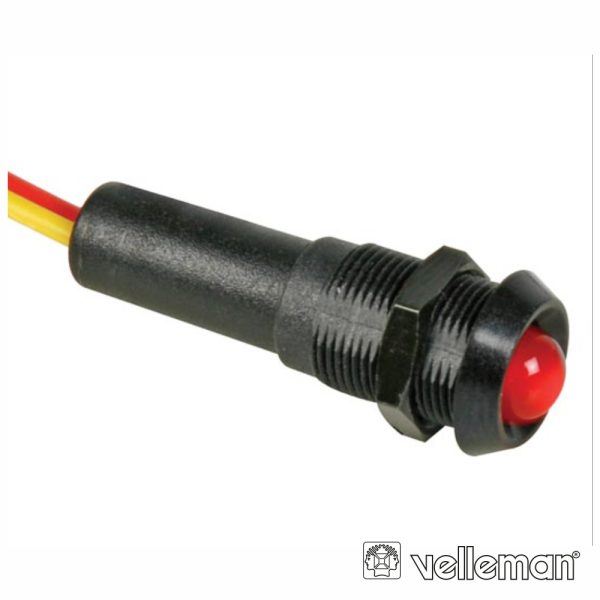 LED 5mm Alto Brilho Vermelho Intermitente 12V DC C/19cm Cabo - (12VBFR)