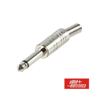 Ficha Jack 6.35mm Macho Mn C/ Guarda Cabo Em Mola - (13-7)