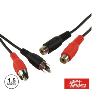 Cabo 2-Rca Macho / 2-Rca Fêmea 1.5m - (17-011LA)