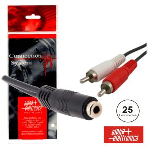 Cabo Jack 3.5mm Fêmea / 2-RCA Macho 0.25m Polybag - (17-035B)