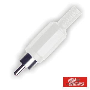 Ficha Rca Macho Branca Pvc C/ Proteção De Cabo - (17-50)