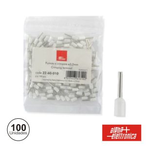 Terminal Ponteira Isolado 3.2mm 100x Branco - (22-60-010)