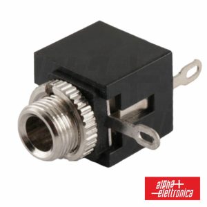 Ficha Jack 3.5mm Fêmea P/Chassis Preto Mono - (30/1)