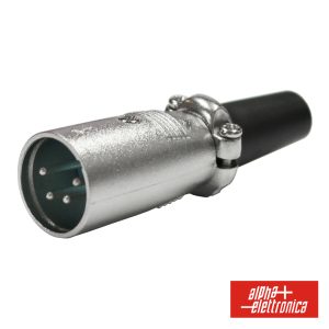 Ficha XLR 4p Macho Niquelada Proteção Bloqueio - (40-64)