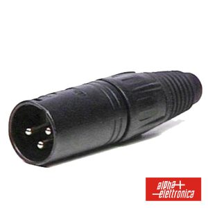 Ficha XLR 3p Macho Preta C/ Blindagem E Bloqueio - (40-66)