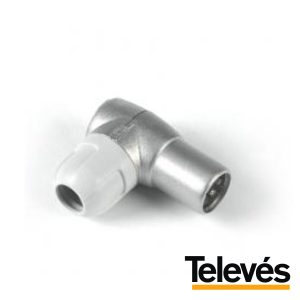 Ficha Coaxial Macho 9.5mm Angular Televés - (4130)