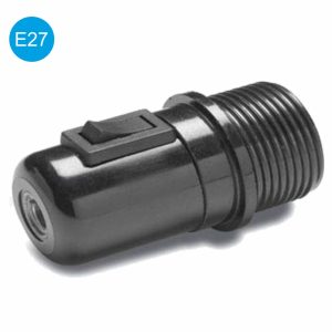 Suporte Para Lâmpada E27 Preto C/ Interruptor - (44034)