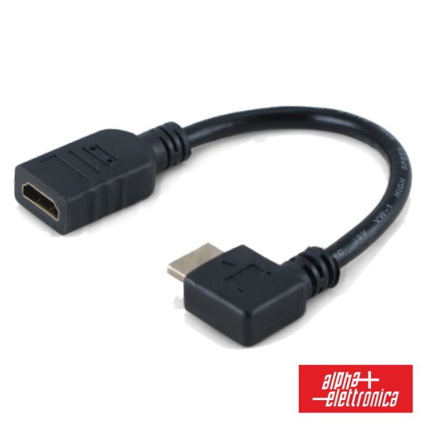 Ficha Adaptadora HDMI Macho / Fêmea Angular 90º Vertical - (64-579/03B)