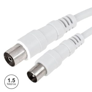 Cabo Coaxial Macho/Fêmea Branco 1.5m - (87-120AE)