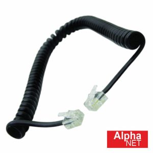 Cabo Telefone 6P4C Espiral Preto 5M ALPHA - (94-765N)