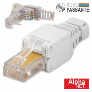 Ficha RJ45 Modular 8p8c CAT5E Keystone Passante - (94-914)