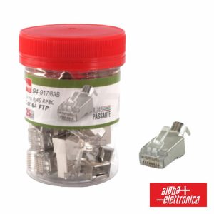 Ficha RJ45 de Cravar Blindada 8p8c CAT6A FTP Passante - (94-917/6AB)