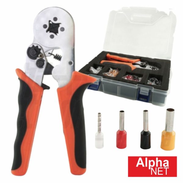 Kit Alicate De Cravar + Terminais Ponteira AWG10-23 ALPHANET - (98-119K)