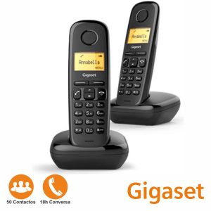 Conjunto 2 Telefones S/ Fios A170 Preto Gigaset - (A170B-DUO)