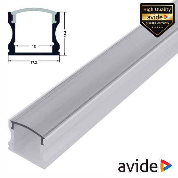 Perfil De Alumínio P/ Fita LED 1m AVIDE - (AAP-SM1714-1M-CL)