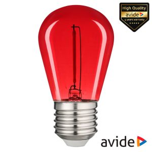 Lâmpada E27 1W 230V LED Filamento Vermelho 50lm AVIDE - (ABDLF-0.6W-R)