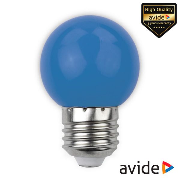 Lâmpada E27 1W LED Globo G45 Azul 30lm AVIDE - (ABDLG45-1W-B)