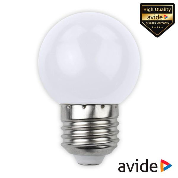 Lâmpada E27 1W LED Globo G45 Branco 30lm AVIDE - (ABDLG45-1W-W)