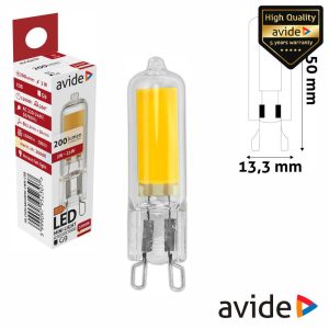 Lâmpada LED COB G9 2W 230V 3000K 200lm AVIDE - (ABG9WW-2WN-COB)