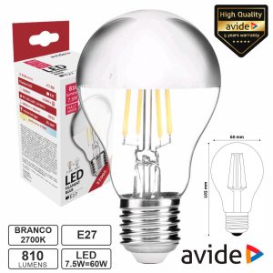 Lâmpada LED E27 Filamento Espelho 7.5W 230V 2700k 810l AVIDE - (ABLFG27WW-7.5W-HM)