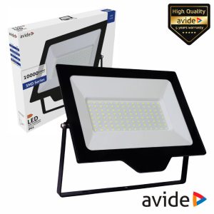 Foco LED 100W 230V 6400K 10000lm Preto IP65 AVIDE - (ABLRFLCW-100W)