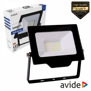 Foco LED 30W 230V 6400K 3000lm Preto IP65 AVIDE - (ABLRFLCW-30W)