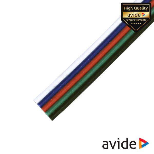 Cabo P/ Fita de LEDS RGBW 50m AVIDE - (ABLS12V-5WIRE)