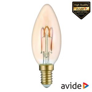 Lâmpada E14 3W Vela 230V Filamento 2700K 180lm AVIDE - (ABLSFC14EW-3W)