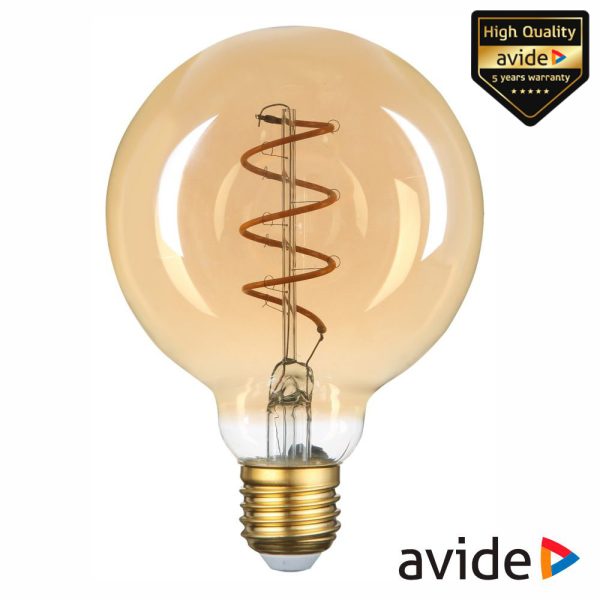 Lâmpada E27 4.5W G80 230V Filamento 2700K 400lm AVIDE - (ABLSFG80EW-4.5W)