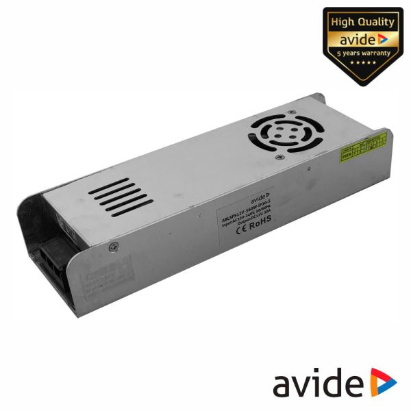 Fonte de Alimentação Industrial Slim 12V 360W 30A IP20 AVIDE - (ABLSPS12V-360W-S)