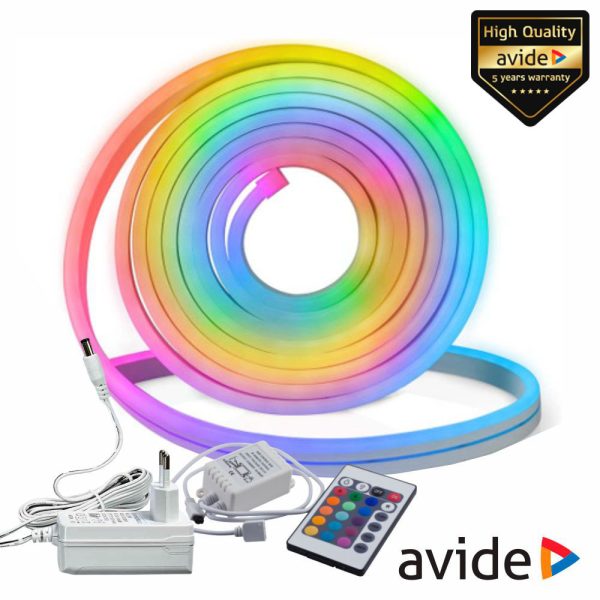 Kit Fita 300 LEDS RGB 12V 5m IP67 Efeito Néon AVIDE - (ABNLS-12VRGB-5MR)