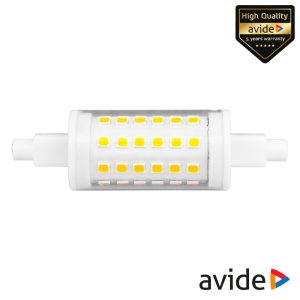 Lâmpada R7S 6W 230V LED Dimável 78mm 6400K AVIDE - (ABR7SCW6W-D)