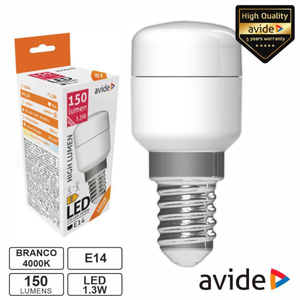 Lâmpada LED E14 Stick T26 1.3W 230V 4000K 150lm AVIDE - (ABT26NW-1.3W)