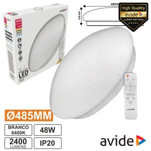 Painel LED Redondo Aplique 48W 485mm Tri-White 2400lm AVIDE - (ACLOCCT-48W-R-ST)